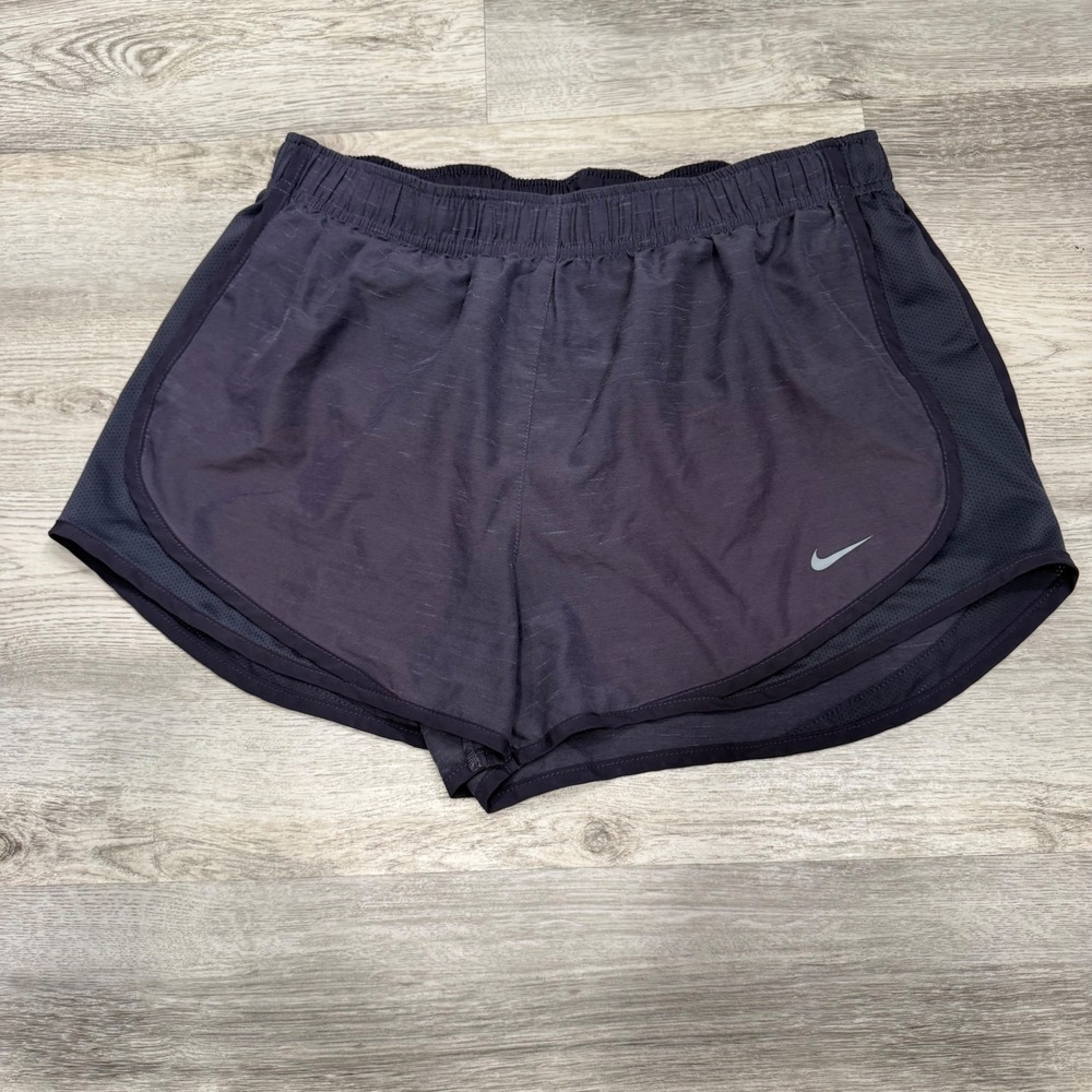 Nike Dri-FIT Tempo Running Shorts Womens Large Purple Heather Mesh Athletic